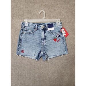 Old Navy x Disney Women's Blue Jean Shorts with Red Minnie Mouse Embroidery
